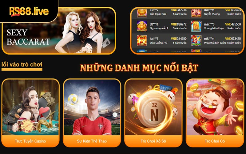 Giới Thiệu Rs88 với nhứng danh mục hot được yeu thích nhất